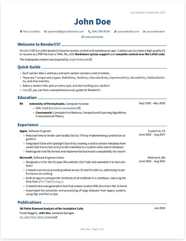 Template CV Template Académique 5