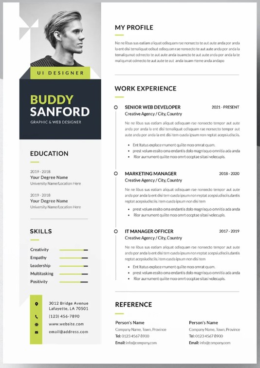 Template CV Template Créatif 13