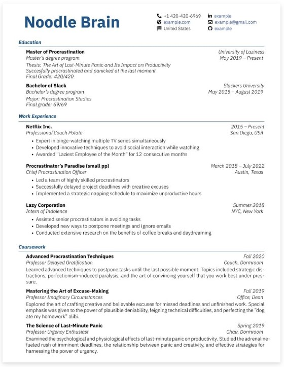 Template CV Template Moderne 1
