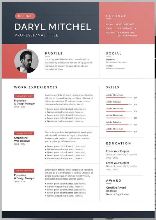 Template CV Template Professionnel 7