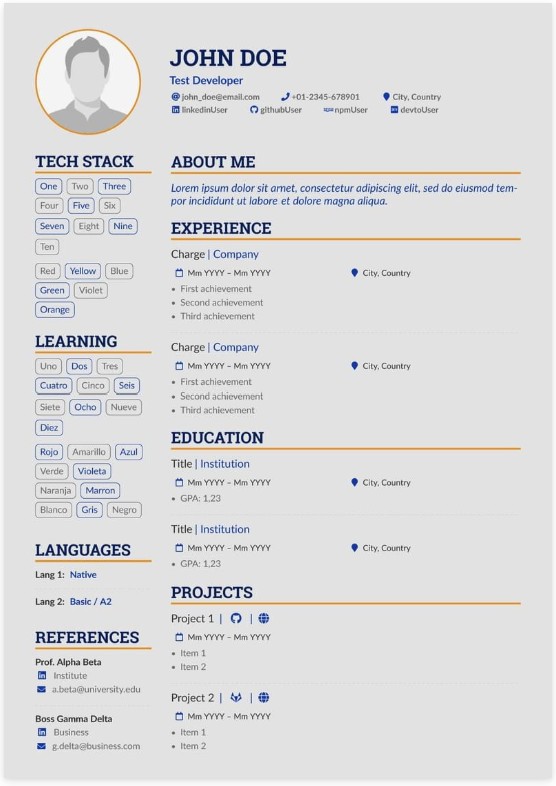 Template CV Template Simple 14