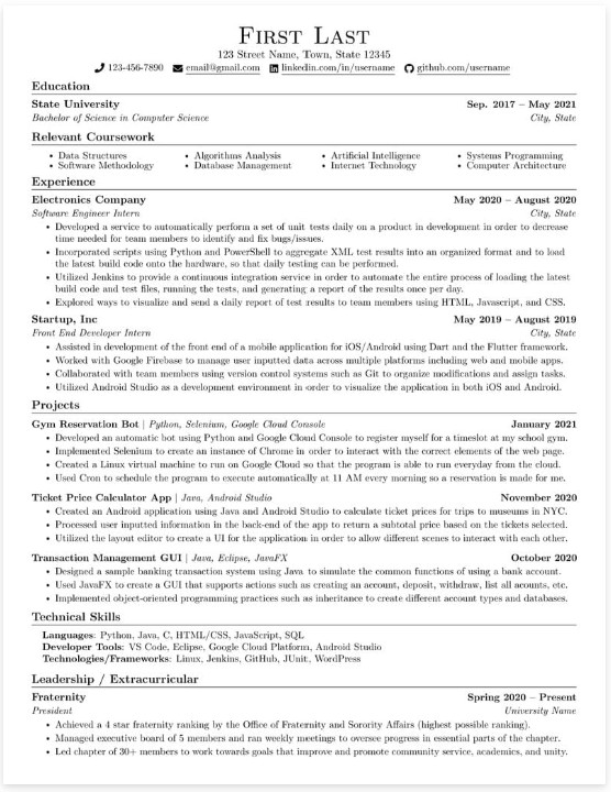 Template CV Template Simple 5