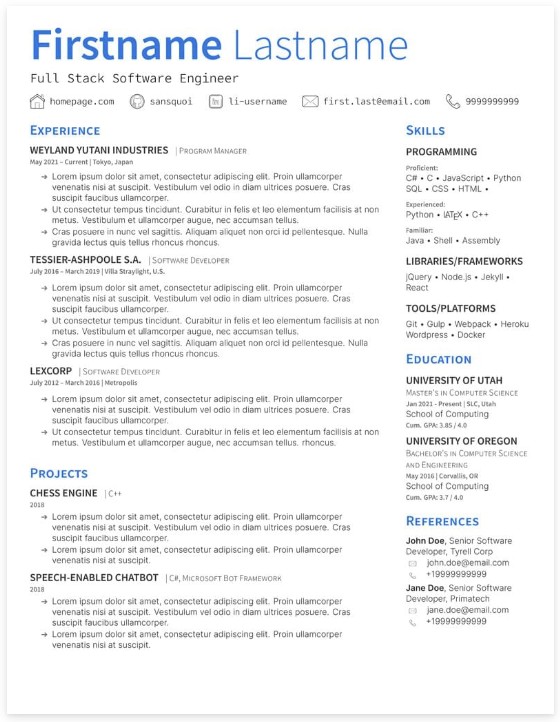 Template CV Template Simple 9